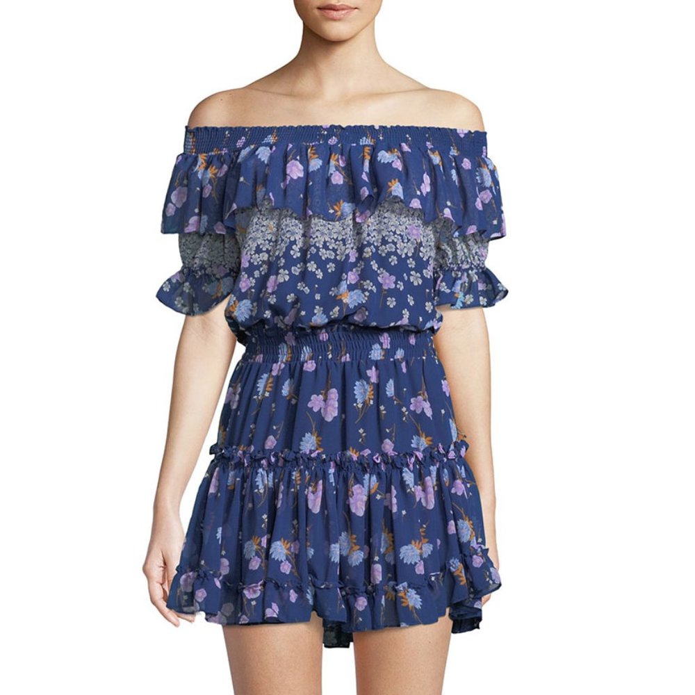 Misa Floral Off-The-Shoulder Dress